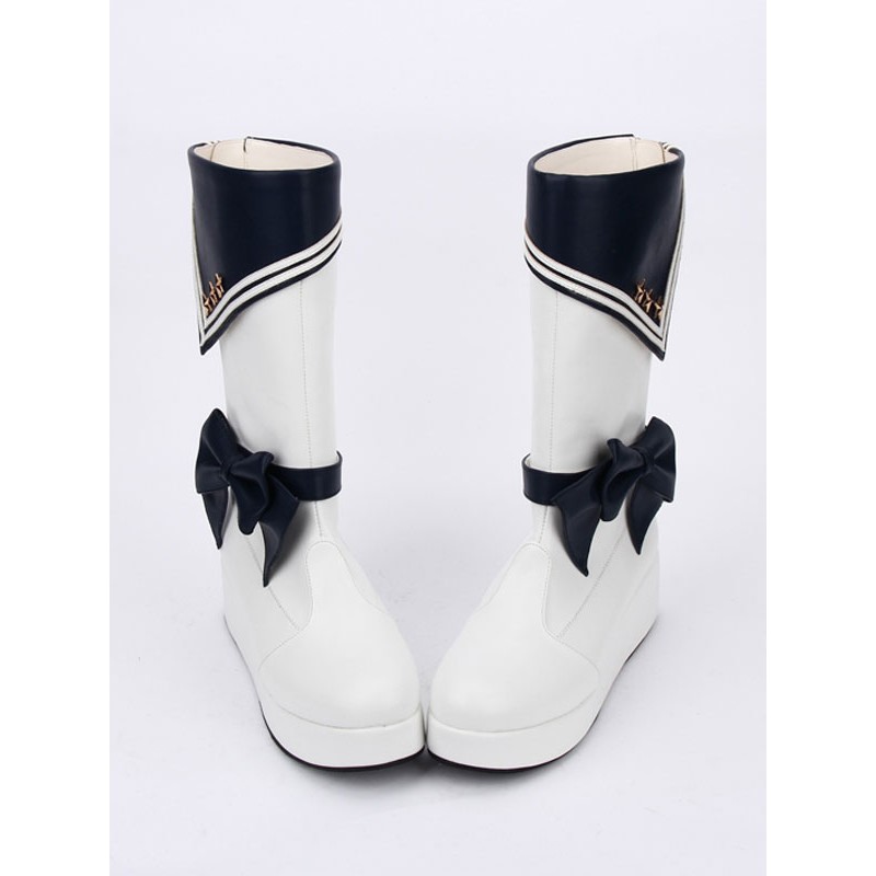 Black Lolita Shoes Round Toe Bow Lolita Rain Boots For Women