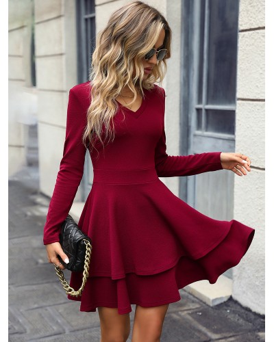 Mini Dresses Black Long Sleeves Short Dress Classic  Traditional Daily Casual