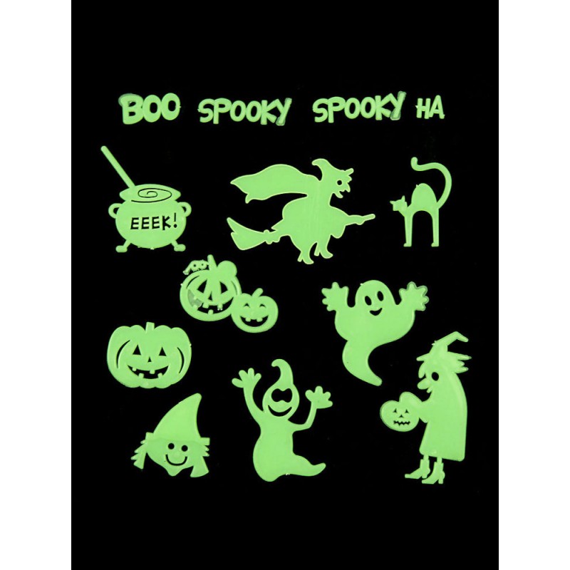 Unisex Halloween Decorations Grass Green Polyester Fiber Sticker