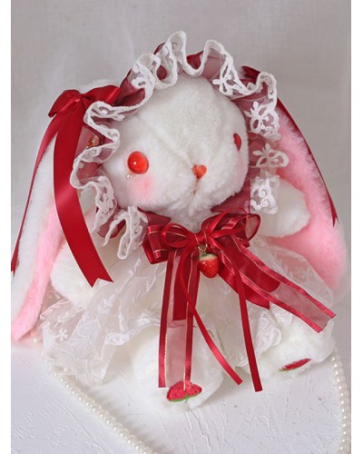 Sweet Lolita Bag Bunny Lace Pearls Bow Shoulder Bag Daily Casual