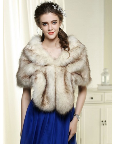 Champion Faux Fur Bridal Wedding Shawl