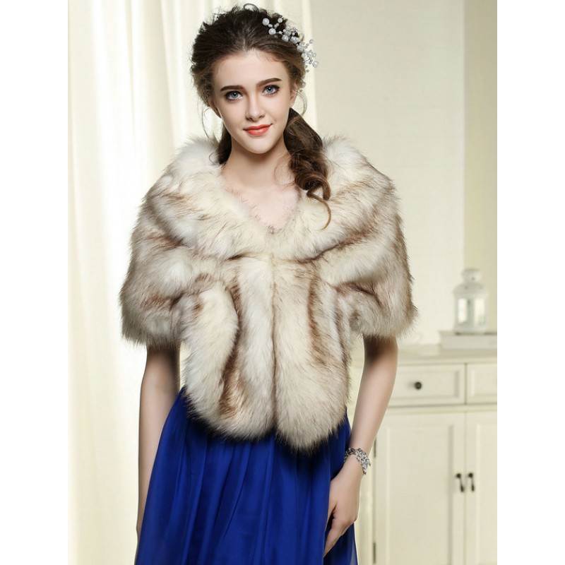 Champion Faux Fur Bridal Wedding Shawl