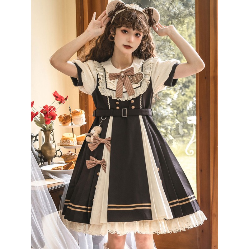 Sweet Lolita Dress Polyester Short Sleeves Dress Lolita Dress