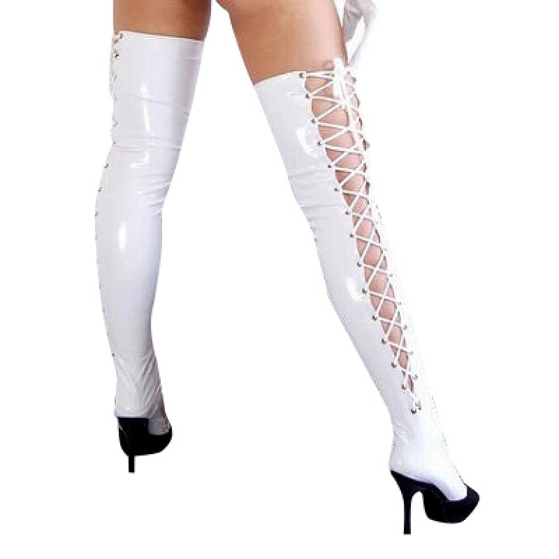 Unisex White Sexy PVC Stockings