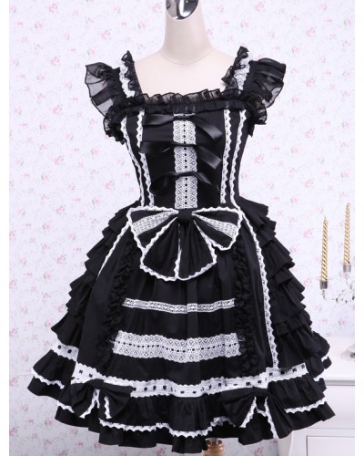 Bandage Lace Cotton Gothic Lolita Dress Sweet Summer Tea Party