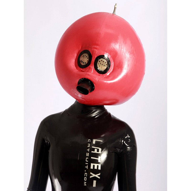 Unisex Halloween Red Latex Inflatable Hood Halloween