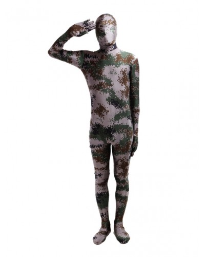 Unisex Stylish Camouflage Lycra Spandex Full Body Zentai Suit Halloween Holiday