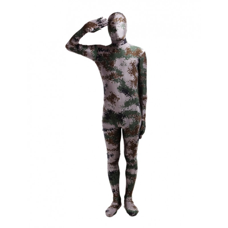 Unisex Stylish Camouflage Lycra Spandex Full Body Zentai Suit Halloween Holiday