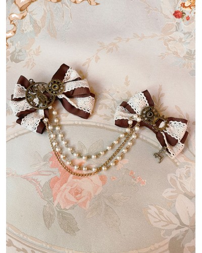 Style Lolita Accessories Infanta Deep Brown Chains Bows Polyester Headwear Miscellaneous Sweet Classic  Traditional ROCOCO