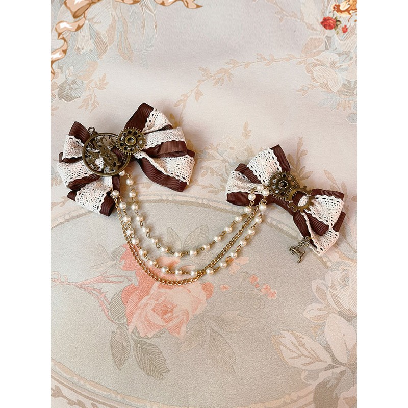 Style Lolita Accessories Infanta Deep Brown Chains Bows Polyester Headwear Miscellaneous Sweet Classic  Traditional ROCOCO