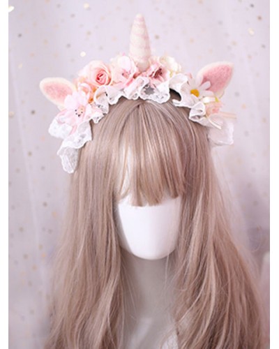 Sweet Lolita Hair Clasp Ruffle Flower Lace Bow Lolita Hair Accessory