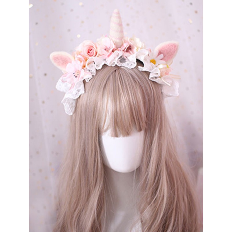 Sweet Lolita Hair Clasp Ruffle Flower Lace Bow Lolita Hair Accessory