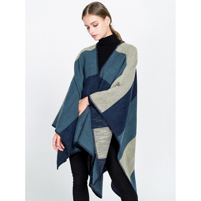 Women's Shawl Wrap Oversized Knitted Spring Outerwear Poncho  Cape Fall Winter