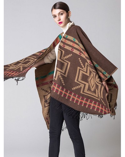 Faux Pashmina Shawl Wrap Bohemian Tassel Spring Outerwear Casual