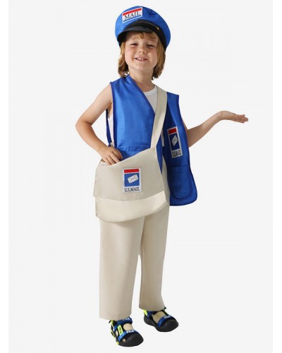 Kids Costumes Blue Polyester Fiber Polyester Set Kid's Waistcoat Bag Mardi Gras Halloween