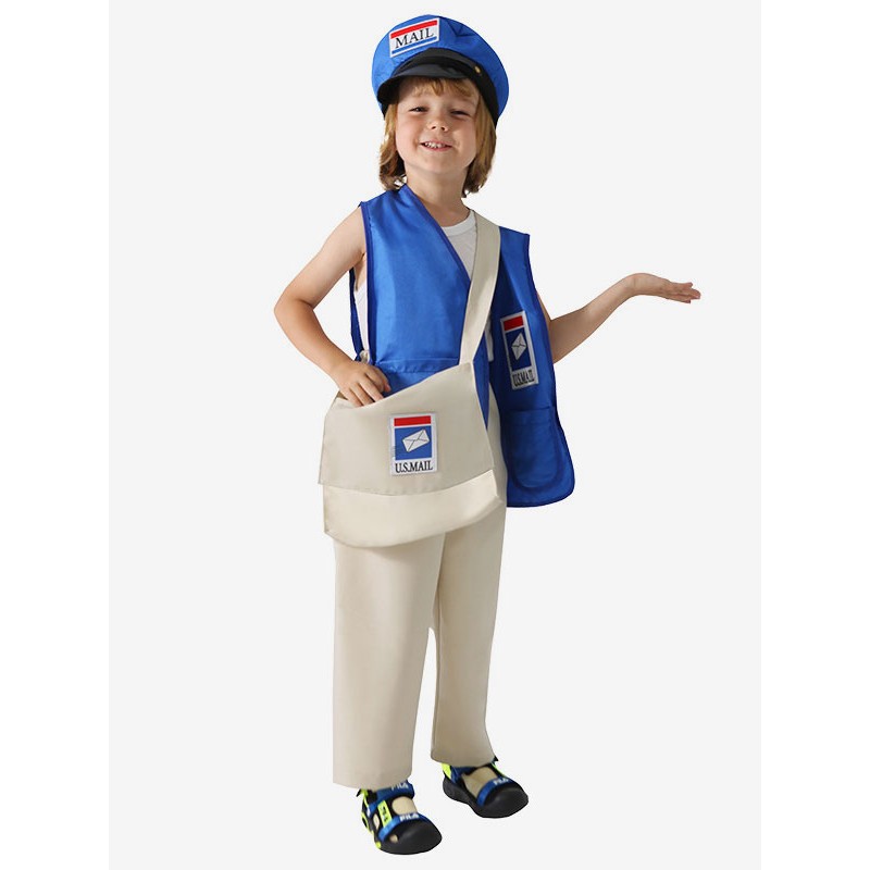 Kids Costumes Blue Polyester Fiber Polyester Set Kid's Waistcoat Bag Mardi Gras Halloween