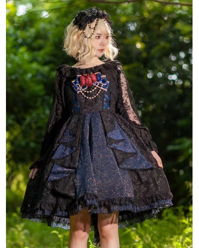 Gothic Lolita Dresses Lace Black Black