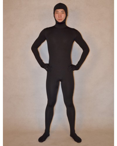 Morph Suit Black Zentai Suit Lycra Spandex With Face Opened Bodysuit