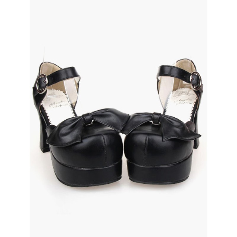 Lovely Leather Black Lolita Sandals Daily Casual