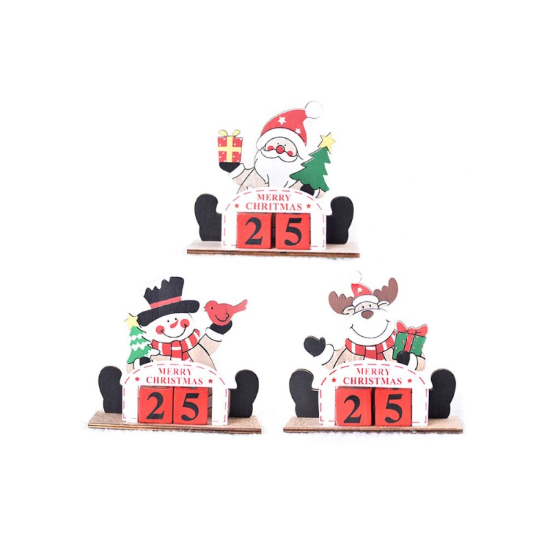 Christmas Painted Wooden Creative DIY Calendar Decorations Assembled Assembling Gifts Accessories