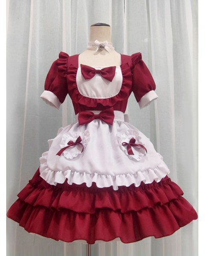 Sweet Lolita Dress Polyester Short Sleeves Dress