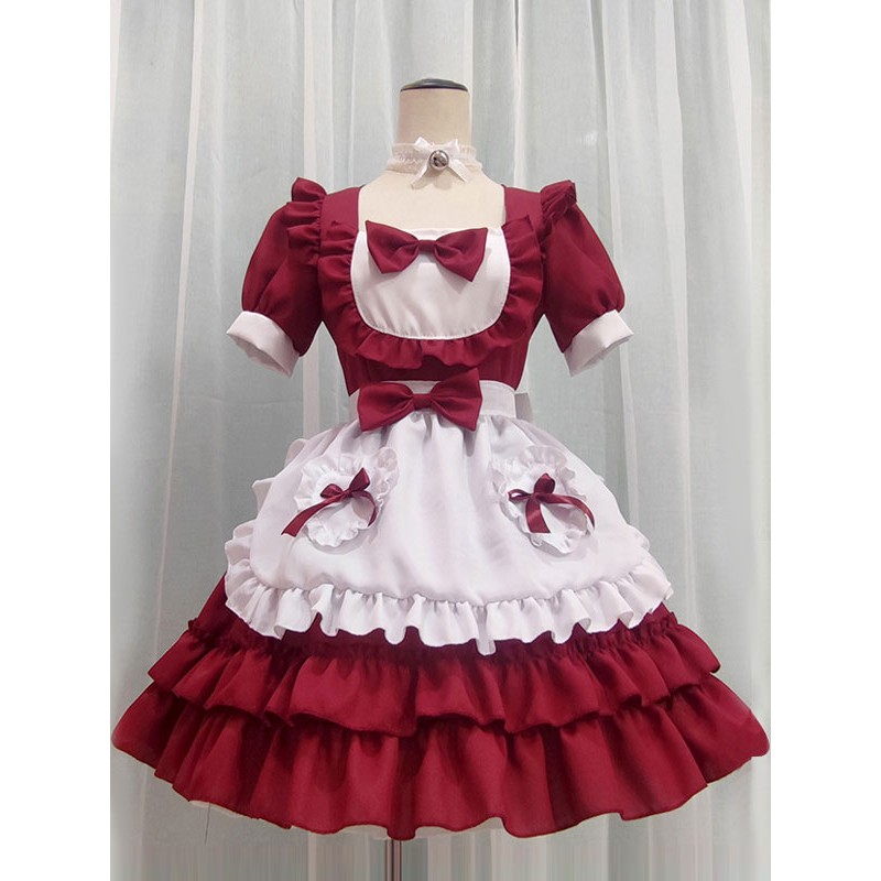 Sweet Lolita Dress Polyester Short Sleeves Dress