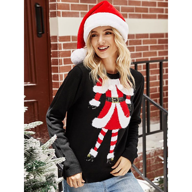 Women Knit Pullover Sweater 2023 Christmas Tops Classic  Traditional Casual Spring Fall Winter