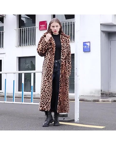 Faux Fur Long Coats Leopard Winter Outerwear For Women 2023 Classic  Traditional Casual Street Wear Field