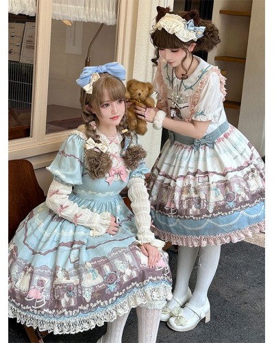 Sweet Lolita Dress Polyester Short Sleeves Lolita Dress