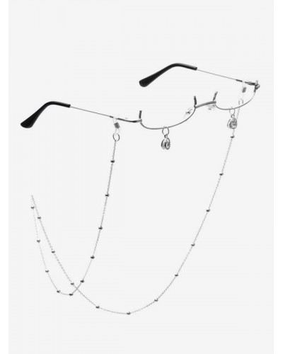 White Lolita Chains Accessory Metal Miscellaneous Glasses Daily Casual