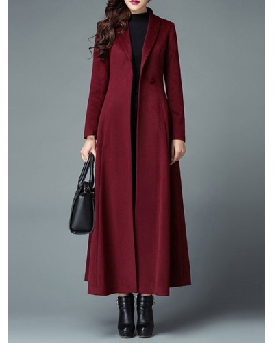 Woman's Wool Coat Warm Winter Long Outerwear 2023 Classic  Traditional Casual