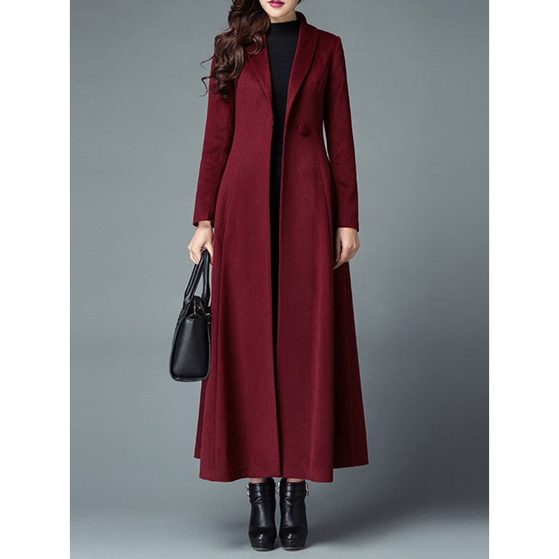 Woman's Wool Coat Warm Winter Long Outerwear 2023 Classic  Traditional Casual