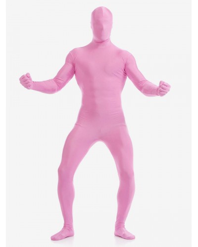 Pink Zentai Suit Adults Morph Suit Full Body Lycra Spandex Bodysuit For Men