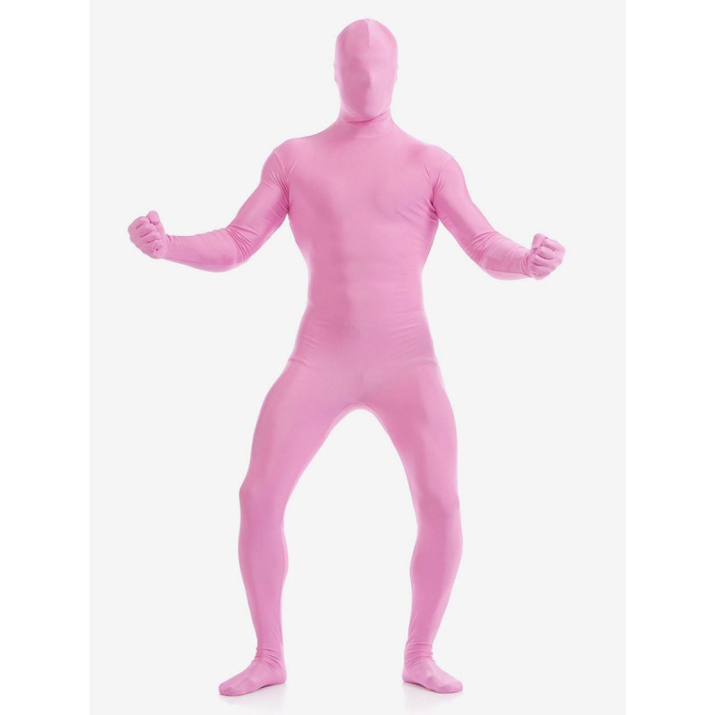 Pink Zentai Suit Adults Morph Suit Full Body Lycra Spandex Bodysuit For Men