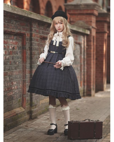 Classical Lolita Dress Polyester Sleeveless Deep Blue Lolita Dresses