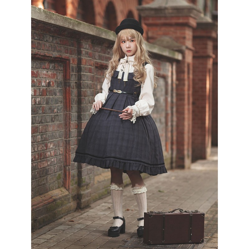 Classical Lolita Dress Polyester Sleeveless Deep Blue Lolita Dresses