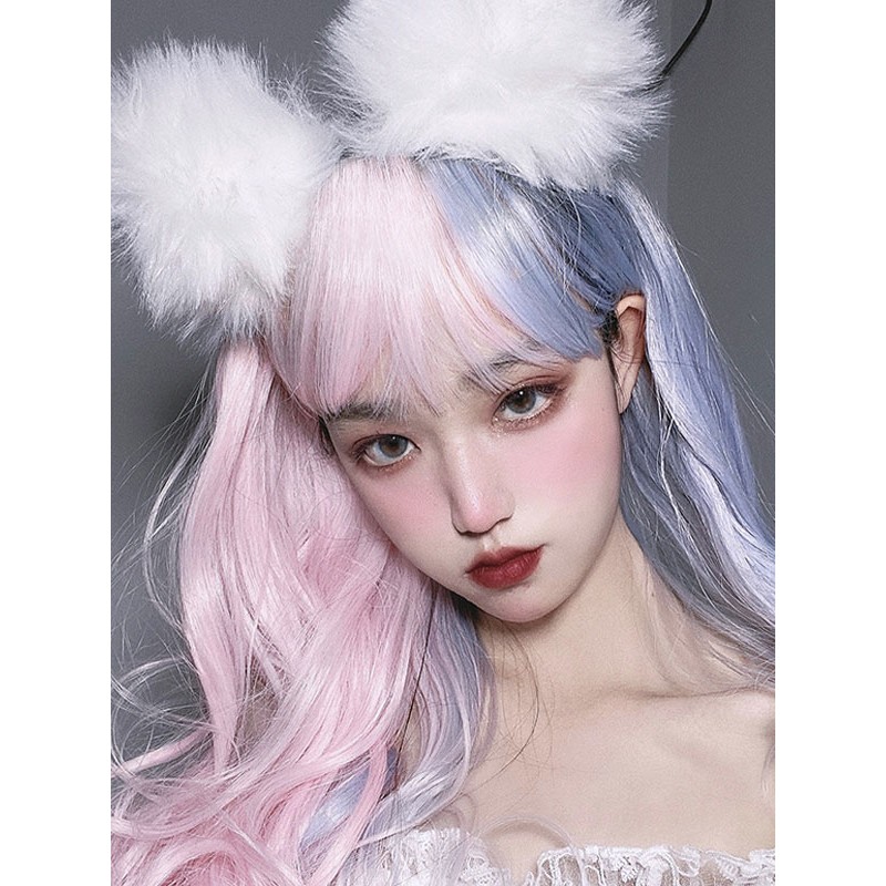 Lolita Wigs Pink Long Heat-resistant Fiber Lolita Accessories Sweet Harajuku Fashion ROCOCO Daily Casual Tea Party