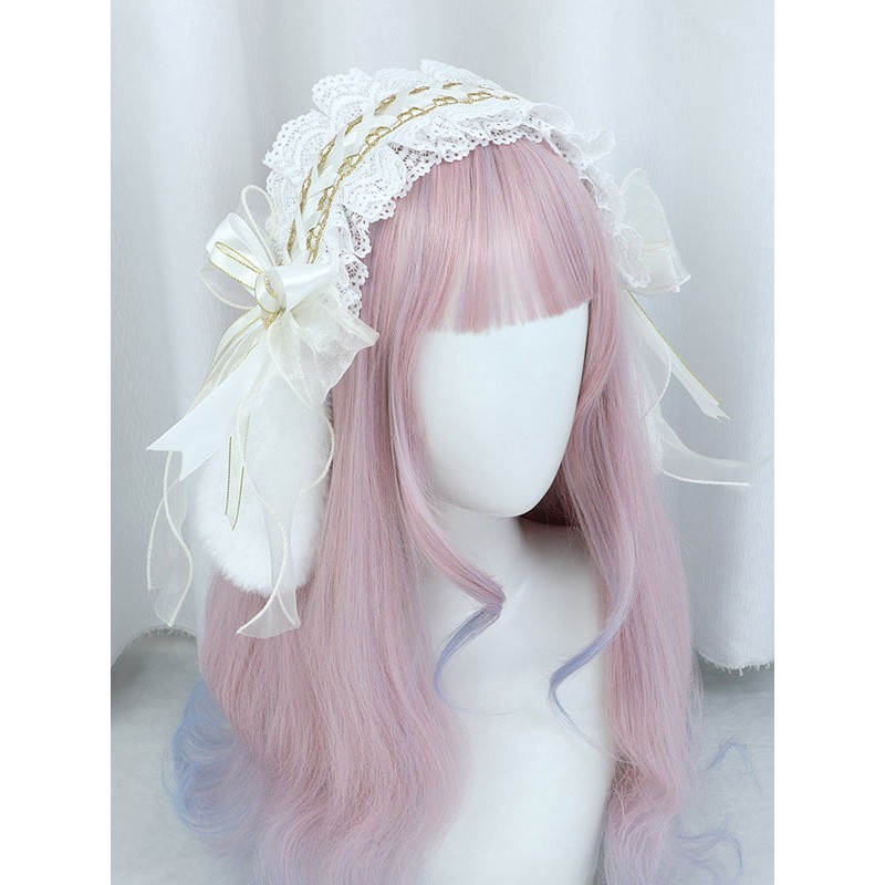 Lolita Ecru White Lace Bows Headwear Polyester Fiber Miscellaneous Accessories Sweet Daily Casual Tea Party