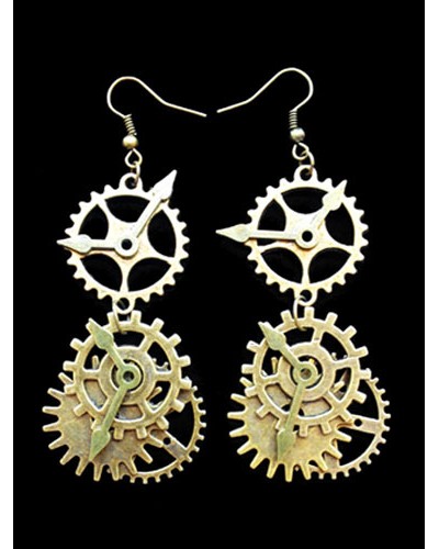 Lolita Earrings Metal Details Gold Lolita Earrings Accessories Steampunk Tea Party