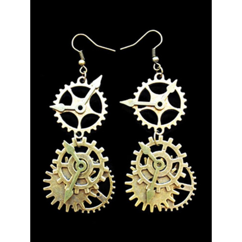 Lolita Earrings Metal Details Gold Lolita Earrings Accessories Steampunk Tea Party