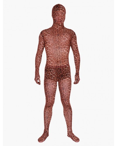 Unisex Halloween Leopard Print Velours Zentai Suits