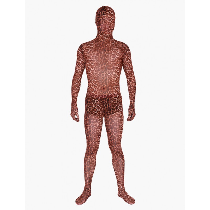 Unisex Halloween Leopard Print Velours Zentai Suits