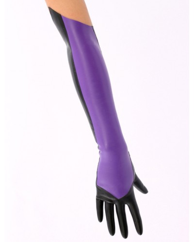 Women Black And Purple Latex Hood Halloween