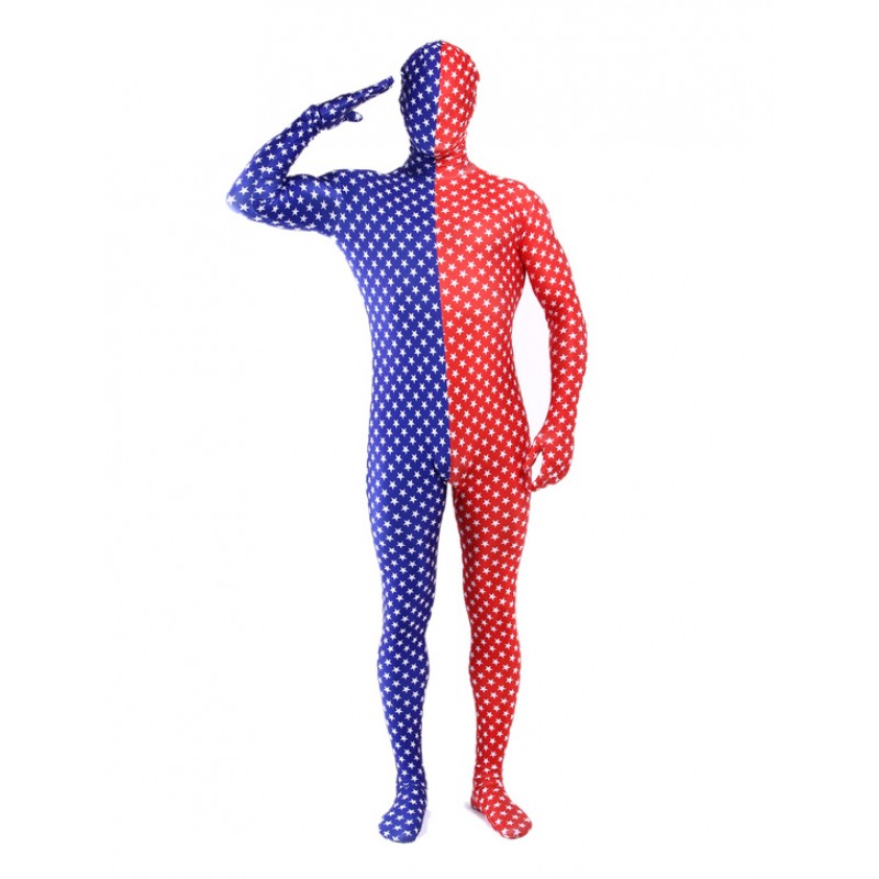 Unisex Morph Suit Two-tone Polka Dot Zentai Suit Full Body Lycra Spandex Bodysuit