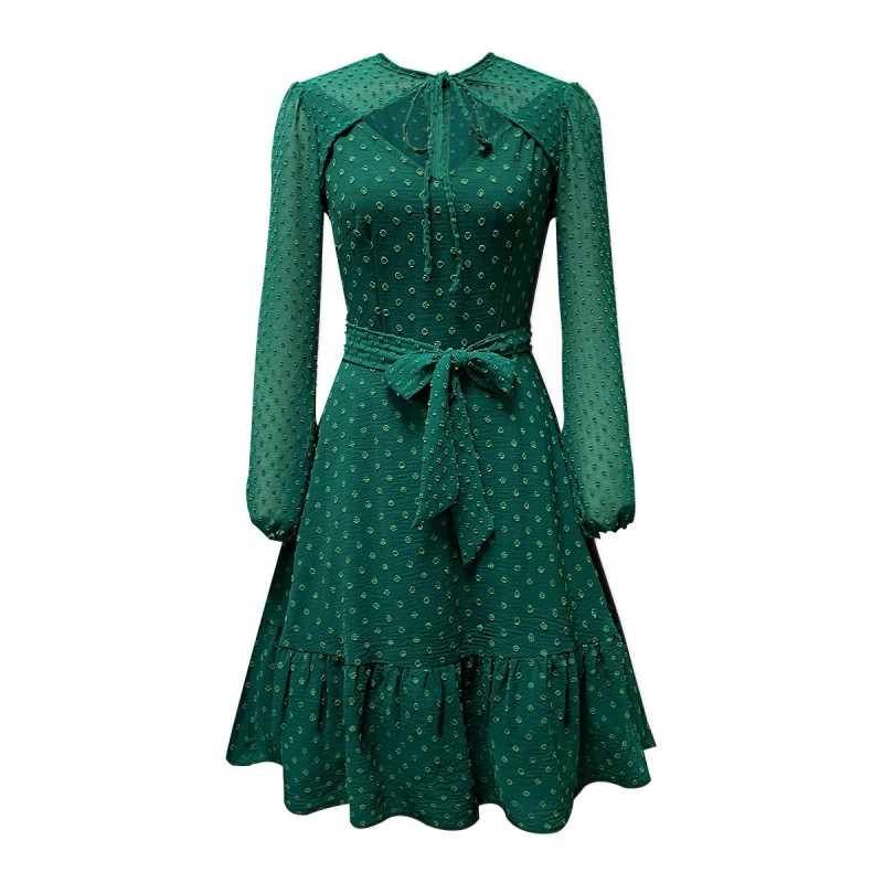 Dress 1950s Audrey Hepburn Style Long Sleeves Women Knee Length Rockabilly Dress Bodycon Retro Spring Fall