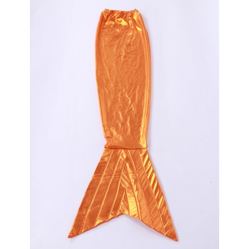 Unisex Halloween Orange Mermaid Tail Shiny Metallic Animal Zentai Halloween