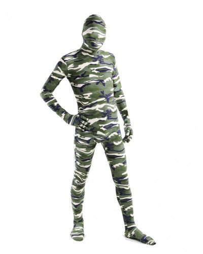 Unisex Cool Camouflage Lycra Spandex Full Body Zentai Suit Halloween Holiday