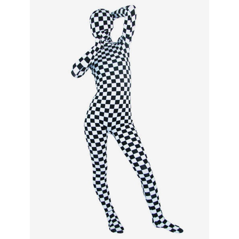 Unisex Checkered Zentai Suit Lycra Spandex Checkered Full Bodysuit Halloween