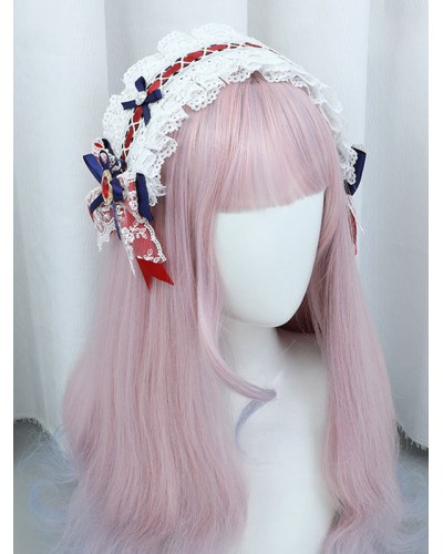 White Lolita Accessories Bows Lace Headwear Polyester Fiber Miscellaneous