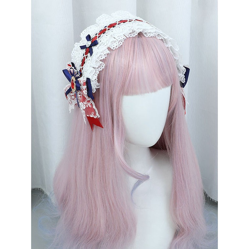 White Lolita Accessories Bows Lace Headwear Polyester Fiber Miscellaneous